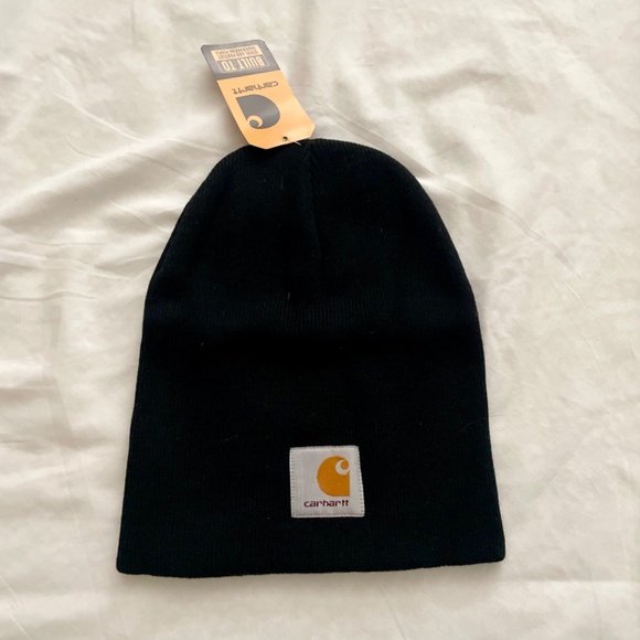 Carhartt Black Knit Cuffed Beanie Hat A18 New NWT - Picture 4 of 4
